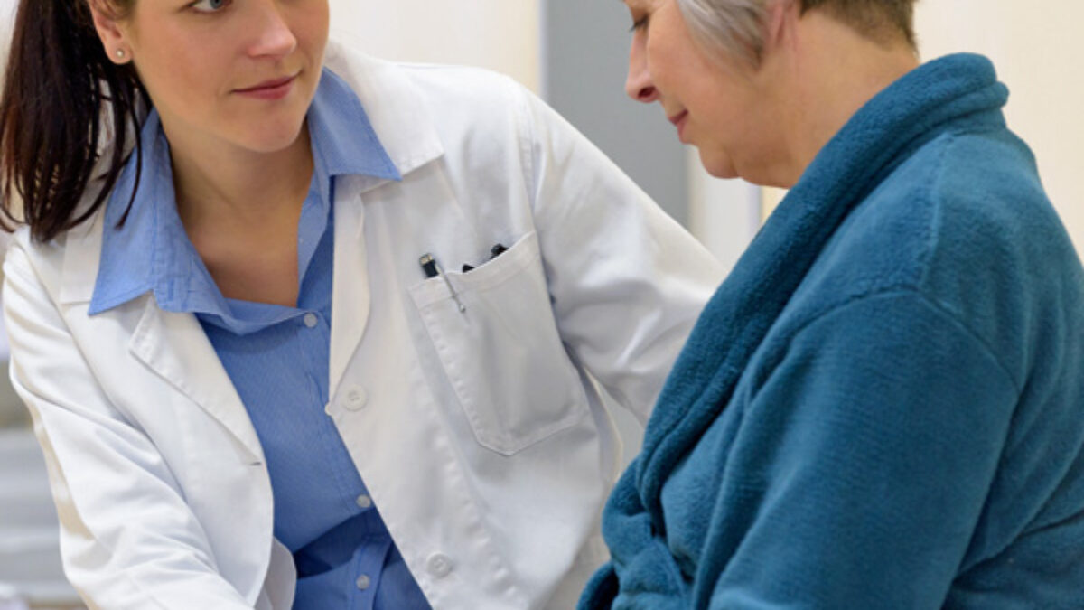 Caregiver listening attentively
