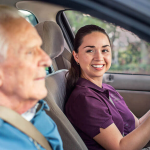 Caregiver escorting in vehicle