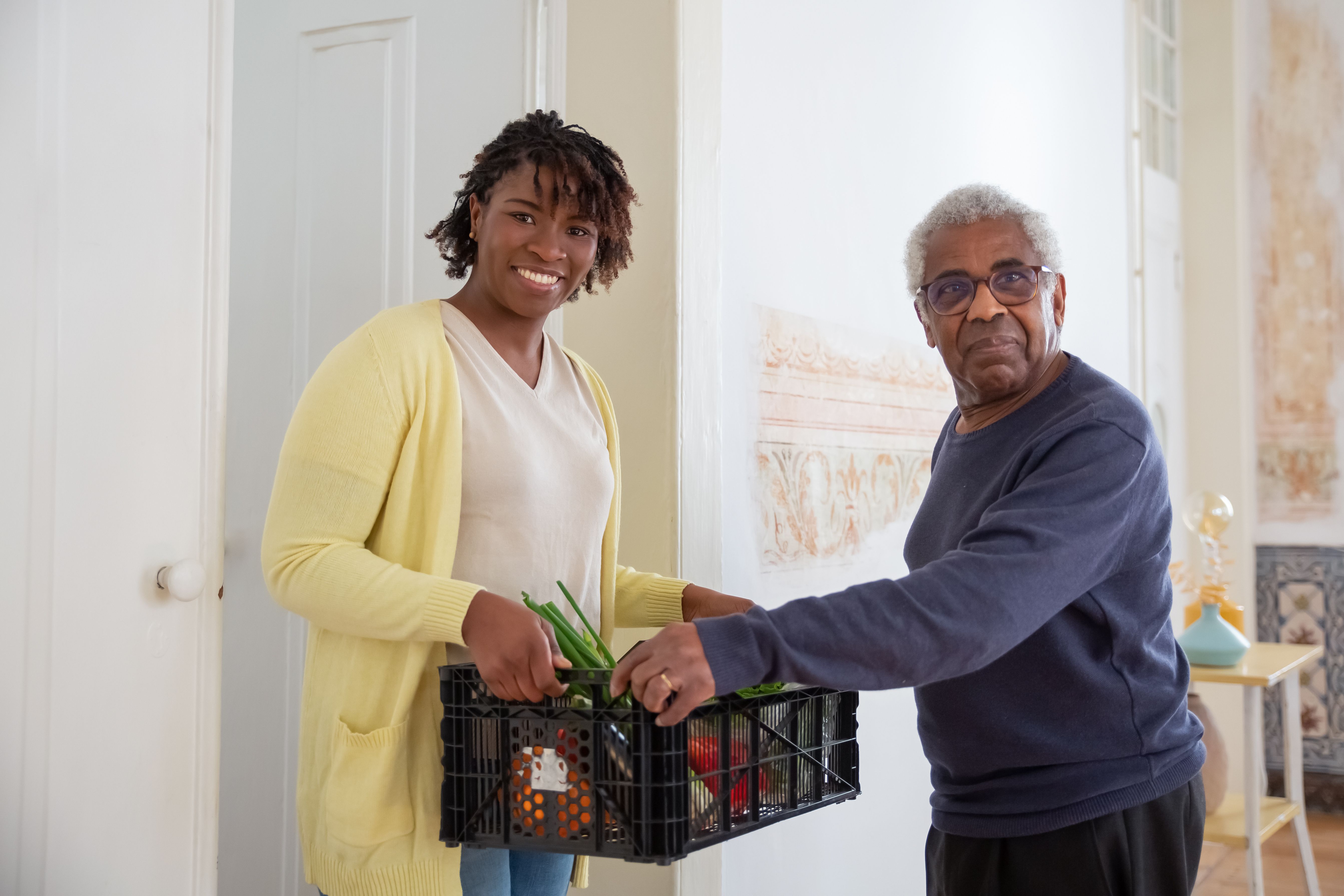 Elderly support with walker